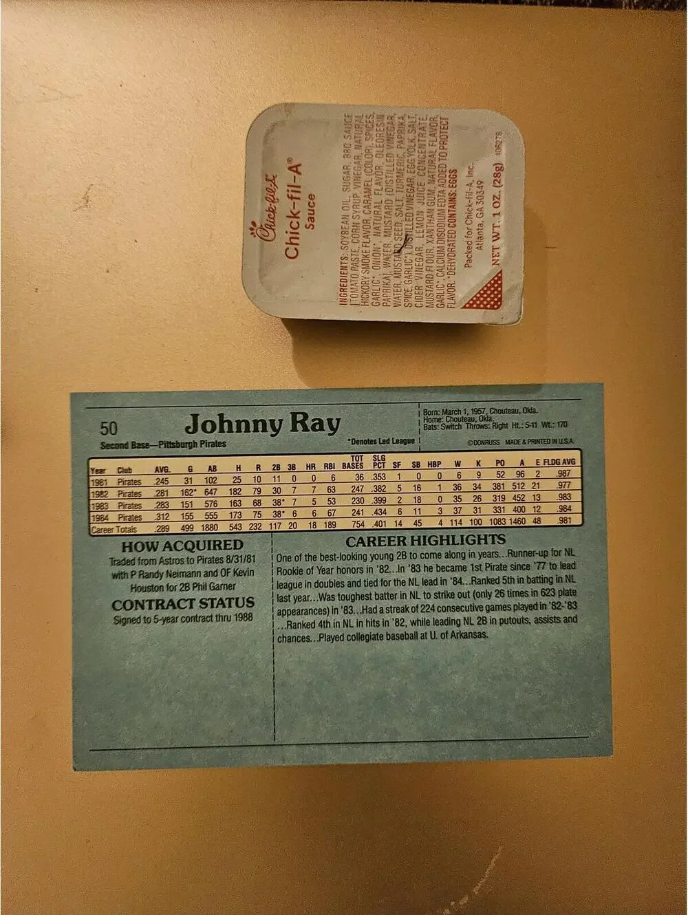 Donruss johnny ray
